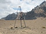 13 Triangular Metal Tower On Plateau Above Kulquin Bulak Camp In Shaksgam Valley On Trek To Gasherbrum North Base Camp In China 